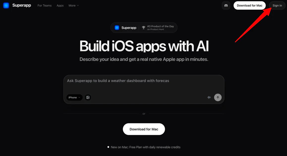 Signing up for Superapp.