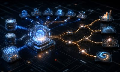 An AI decision core coordinating tools and tasks through a looping network