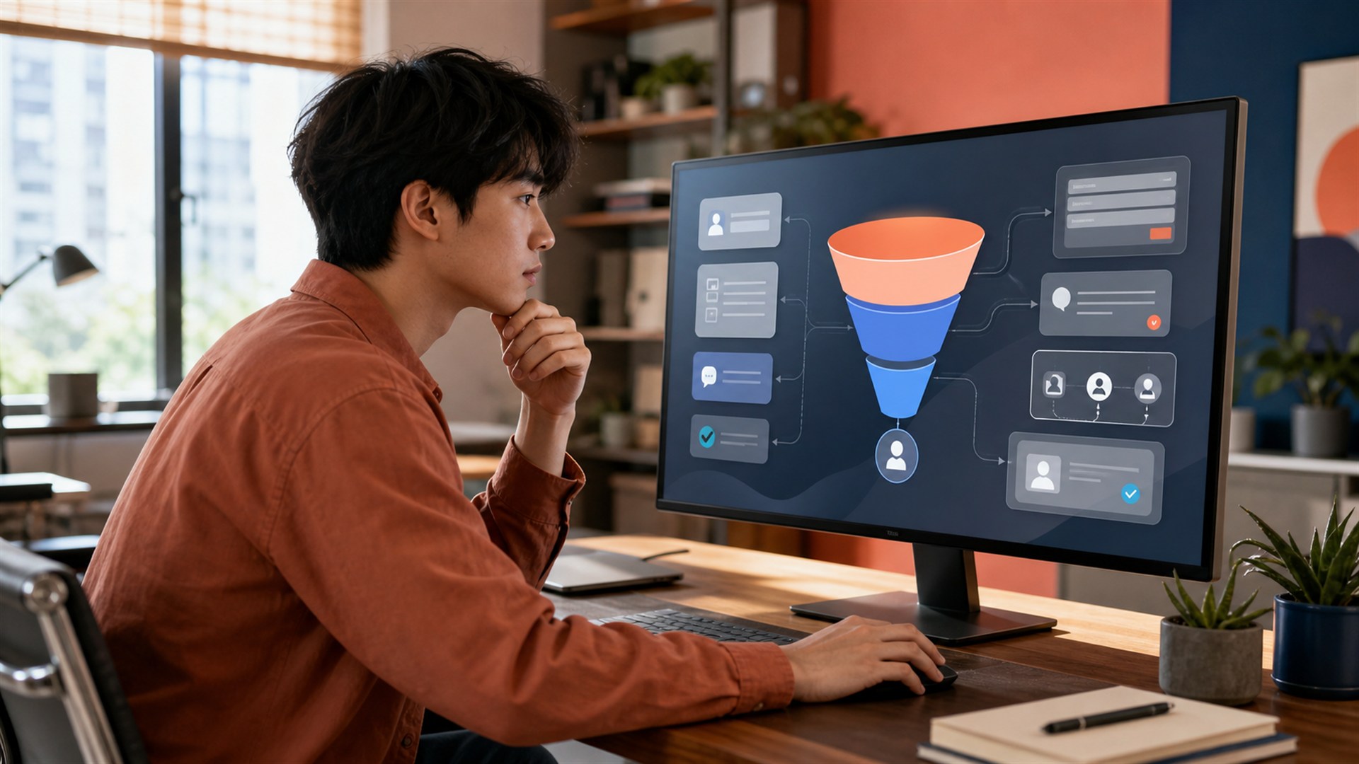 Growth marketer using an AI-powered lead capture and qualification funnel