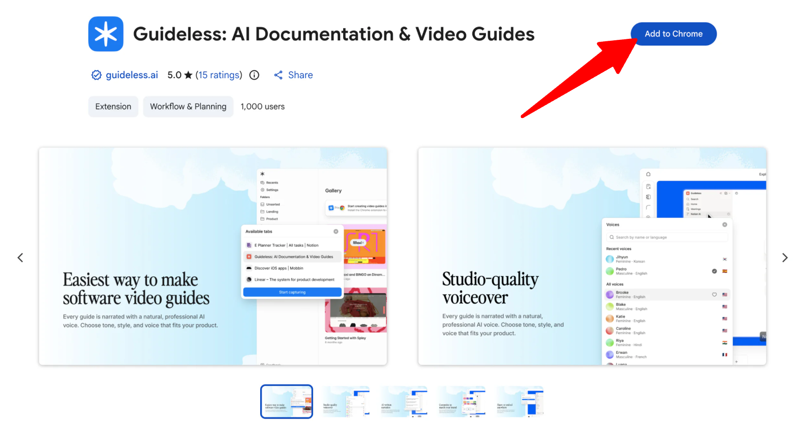Installing the Guideless AI Chrome Extension.