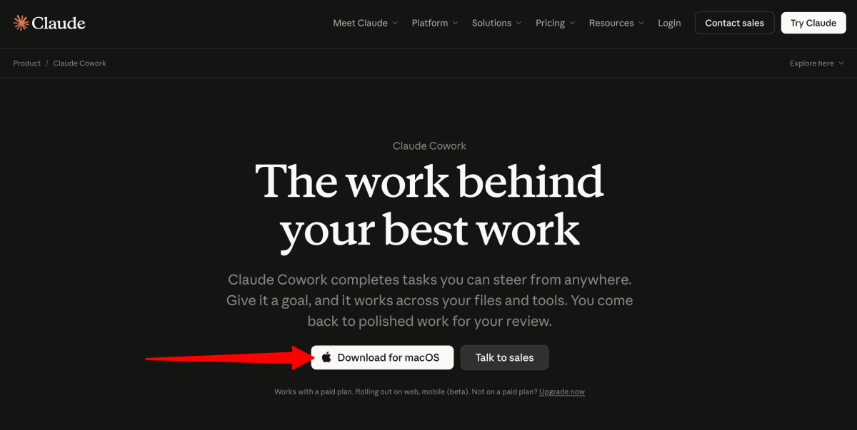 Downloading Claude Cowork.
