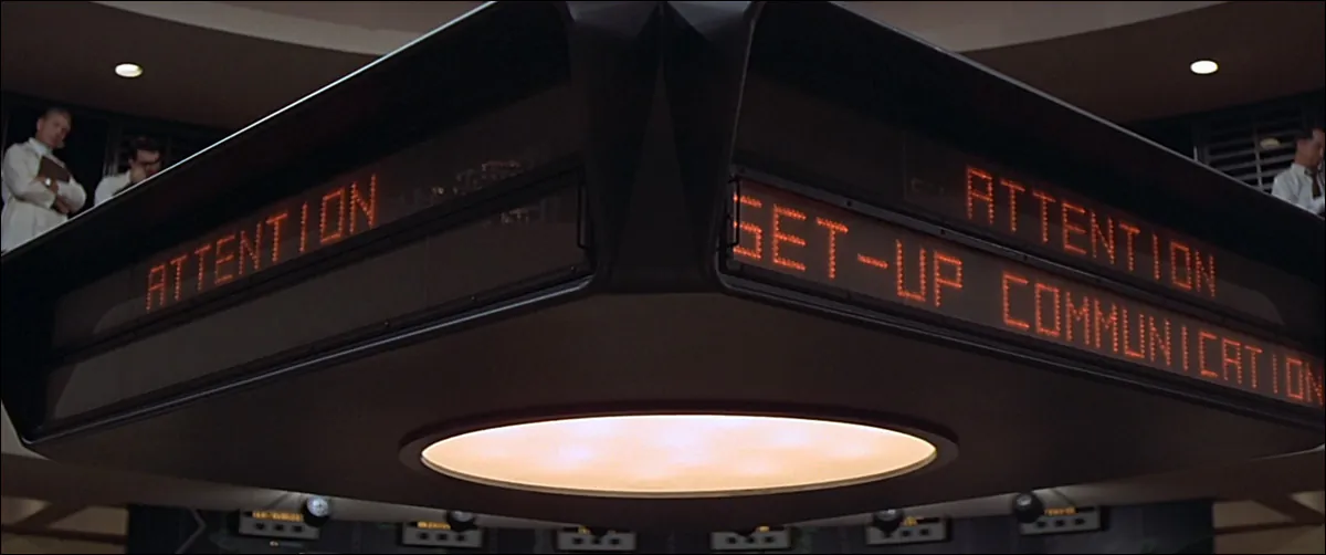 A scene from 'Colossus: The Forbin Project' (1970), featuring a vast supercomputer that quickly exceeds the boundaries of text-based language, becoming vocal and despotic shortly after being turned on. Source: Universal Pictures