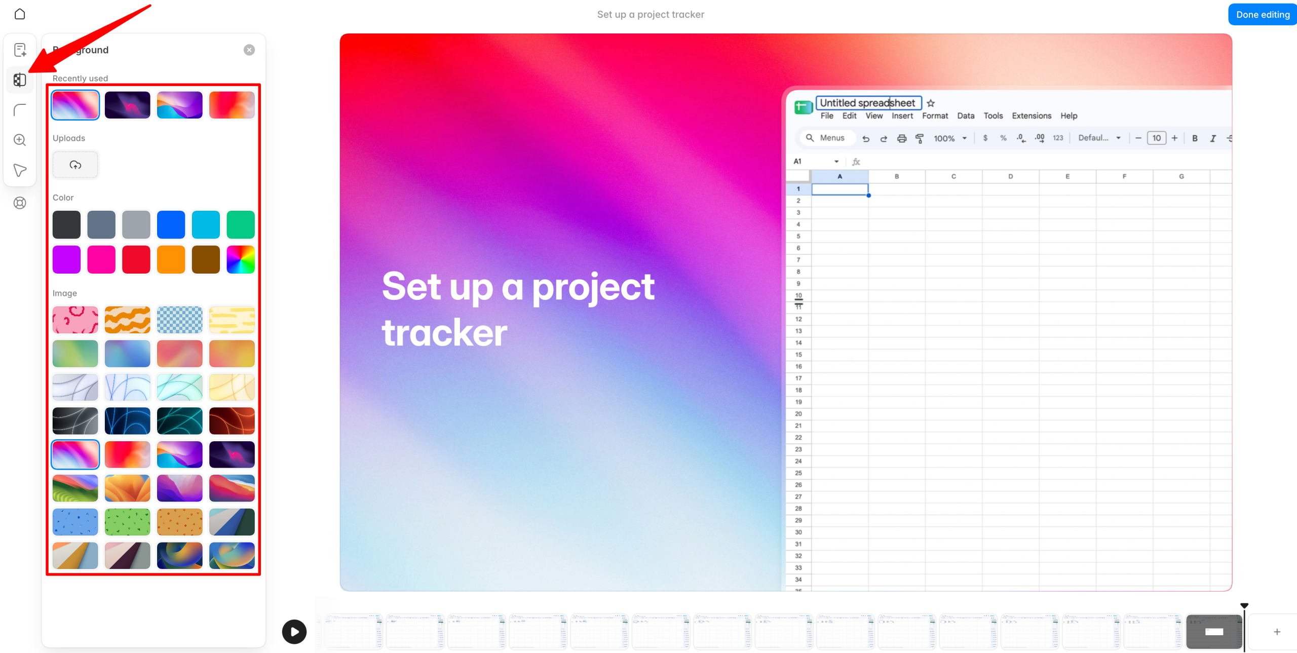 Changing the background of a guide made with Guideless.