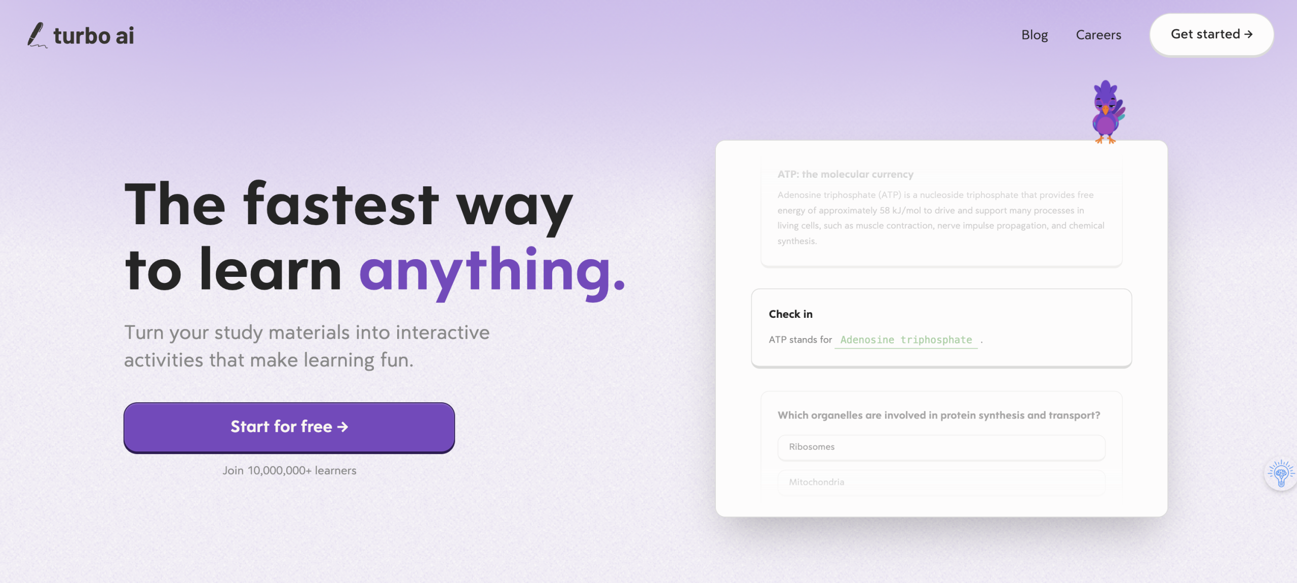 Turbo AI homepage.