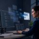 Woman developer looking at a monitor while using an AI code-generation system