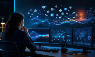 AI social listening analyst monitoring conversations and sentiment trends