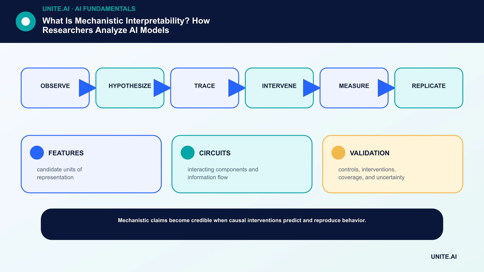 What Is Mechanistic Interpretability? How Researchers Analyze AI Models workflow diagram