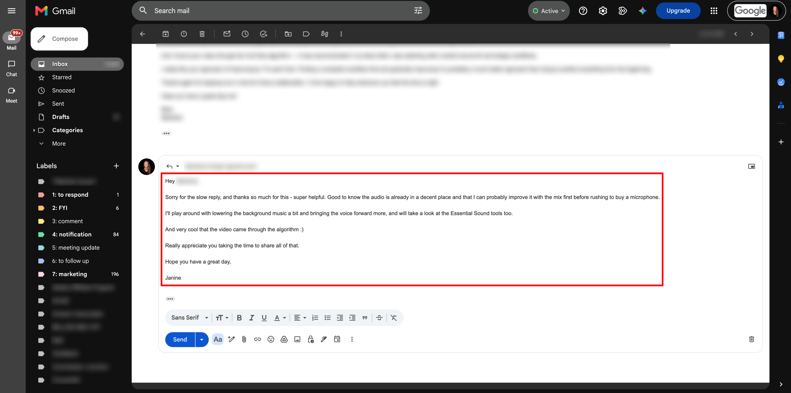 An email draft written by Fyxer AI.