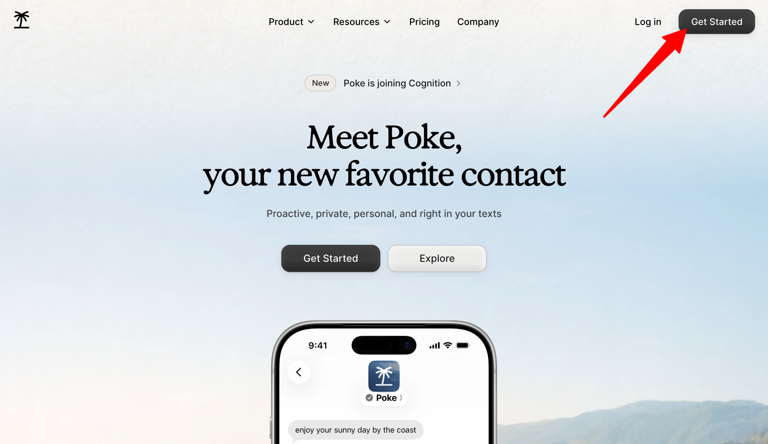 Signing up for Poke AI.