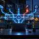 Abstract visualization of runtime security monitoring for AI coding agents
