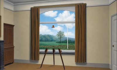 Derived from René Magritte, La condition humaine (The Human Condition), 1933. © Photothèque R. Magritte / ADAGP / DACS Images. Collection: National Gallery of Art, Washington. Extended laterally by GPT Image 2.