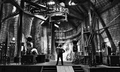 An AI-extended real (central) image from James Whales' 1931 production of 'Frankenstein', depicting the lunatic creator regarding his well-apportioned laboratory. © 1931 Universal Pictures Company, Inc., used for illustrative purposes, and with reference to the 'Frankenstein' myth in the related article.