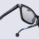 Official product render of Brilliant Labs Halo smartglasses with display optics and bone conduction audio.