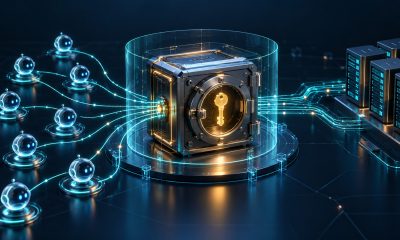 AI agent requests routed through a secure credential broker — AI-generated illustration