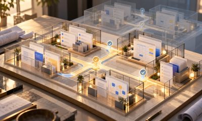 Simulated workplace environments for AI agent training and evaluation — AI-generated illustration