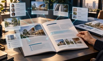 Firm knowledge connected to an AI-assisted proposal workspace — AI-generated illustration