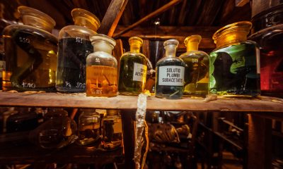 Image 'A shelf filled with lots of bottles of liquid' by Evgeniy Smersh. Used under the Unsplash license. Source: https://unsplash.com/photos/a-shelf-filled-with-lots-of-bottles-of-liquid-aWnA944oXLE