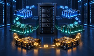 Conceptual illustration of a GPU server reusing data across memory and storage tiers.
