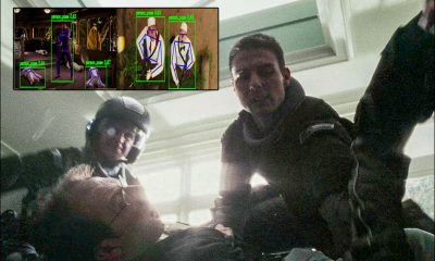 A still from Minority Report (2002), a film centered on predicting violent crimes before they occur, alongside an inset from Can We Anticipate Violence? Multimodal Learning from Pre-Incident Behavioral Cues, which investigates the same problem using AI analysis of facial appearance, audio and body motion. Minority Report image © 2002 Twentieth Century Fox and DreamWorks Pictures; reproduced for editorial commentary.
